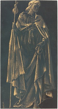 Angelus Ministrans (c. 1896) drawing in high resolution by Sir Edward Burne–Jones.  