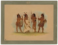 Apachee Chief and Three Warriors (1855-1869) in high resolution by George Catlin.  