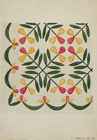 Applique Coverlet (c. 1936) by John R. Towers.  