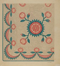 Appliqued Quilt (1935–1942) by Lon Cronk.  