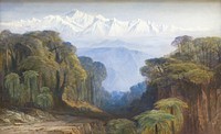 Kinchinjunga (1877) painting in high resolution by Edward Lear.  