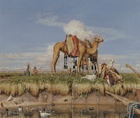 On the Banks of the Nile, Upper Egypt (1876) in high resolution by John Frederick Lewis.  