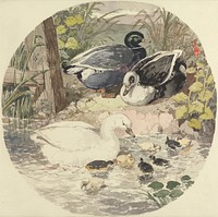 British Ducks (1850) painting in high resolution by John Frederick Herring.  