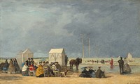Bathing Time at Deauville (1865) by Eug&egrave;ne Boudin.  
