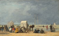 Bathing Time at Deauville (1865) by Eugène Boudin.  