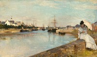 The Harbor at Lorient (1869) painting in high resolution by Berthe Morisot. 