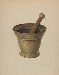 Brass Mortar and Pestle (ca. 1939) by Carl Buergerniss.  