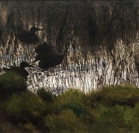 Wild Ducks in Reeds (1901) painting in high resolution by Bruno Liljefors . Original from The Thiel Gallery. 