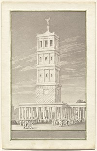 Campanile of a Cathedral for Berlin (1831) painting in high resolution by Karl Friedrich Schinkel. 