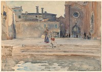 Campo dei Frari, Venice (ca. 1880) by  John Singer Sargent.  