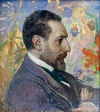 Portrait of Oscar Levertin (1906) painting in high resolution by Carl Larsson. Original from the Thiel Gallery. 