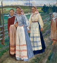 Saturday Evening (1900) painting in high resolution by Carl Wilhelmson. Original from the Thiel Gallery. 
