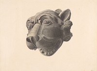 Carved Cat Head Gargoyle (ca.1936) by Alton K. Skillin.  