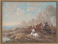 Cavalry Battle by a River (2nd half of the 18th century) by Louis–Nicolas van Blarenberghe.  