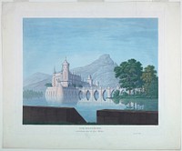 Stage Design: Ringstadten Castle, for the Last Scene of Undine (1816) painting in high resolution by Karl Friedrich Schinkel.  