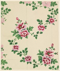 Rose textile designs (ca. 1830&ndash;1850) in high resolution.  