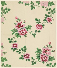 Rose textile designs (ca. 1830–1850) in high resolution.  