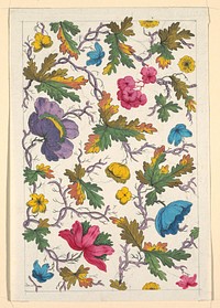 Floral design for printed textile (1800–1818) by Louis-Albert DuBois.  