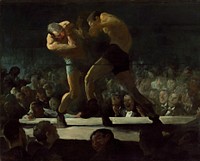 Club Night (1907) painting in high resolution by George Wesley Bellows.  