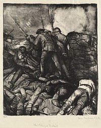 The charge, right detail, second state (1918) print in high resolution by George Wesley Bellows. Original from the Boston Public Library. 