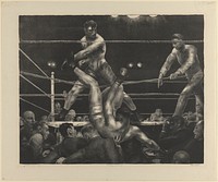 Dempsey and Firpo (1923–1924) print in high resolution by George Wesley Bellows. Original from the Boston Public Library. 