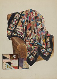 Crazy Quilt–Patchwork (ca.1936) by Bertha Semple.  