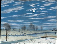 Winter Scene in Moonlight (1869) by Henry Farrer. Original public domain image from The MET Museum