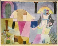 Black Columns in a Landscape (1919) by Paul Klee.  