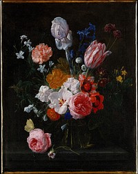 A Bouquet of Flowers in a Crystal Vase. Original public domain image from The MET Museum