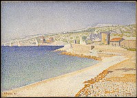 The Jetty at Cassis, Opus 198 (1889) painting in high resolution by Paul Signac.  