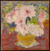 Pink Bouquet (ca. 1930) painting in high resolution by Pierre Bonnard.  