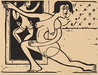 Dancer Practicing (1934) print in high resolution by Ernst Ludwig Kirchner.  