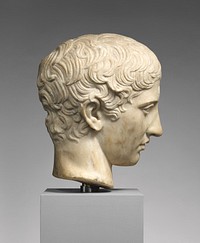 Marble head of a youth (A.D. 41–54) sculpture in high resolution.  