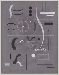 Four Parts (1932) drawing in high resolution by Wassily Kandinsky.  