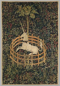 The Unicorn in Captivity (from the Unicorn Tapestries). Original public domain image from The MET Museum