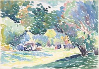 Landscapeca (1904) painting in high resolution by Henri-Edmond Cross.  