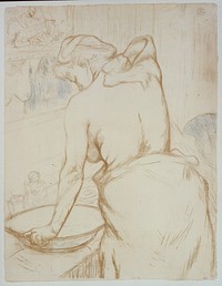 Washing (1896) print in high resolution by Henri de Toulouse–Lautrec.  