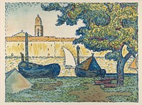 Saint–Tropez (The Port of St. Tropez) (1894) print in high resolution by Paul Signac.  