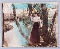 Untitled (Woman With Knife Near Pond) (1890s) photography in high resolution. 