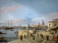 Entrance to the Grand Canal from the Molo, Venicw (1742–1744) by Canaletto.  