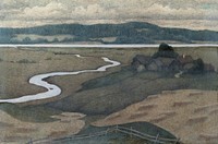 Landscape from Svartadalen (1900) painting in high resolution by Ester Almqvist. Original from the Thiel Gallery. 