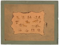 Facsimile of the Robe of Mah-to-toh-pa - Mandan (1861-1869) painting in high resolution by George Catlin.  