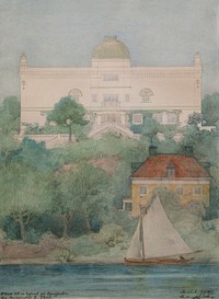 Sketch for a building for Thiel's Gallery (1904) painting in high resolution by Ferdinand Boberg. Original from the Thiel Gallery. 