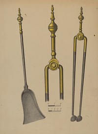 Fire Tongs and Shovel (1935–1942) by Hans Korsch.  