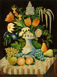 Flowers and Fruit (ca. 1870) by American 19th Century.  