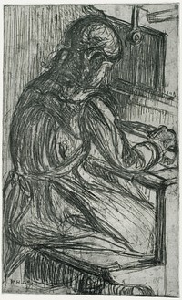 At the loom, 1909