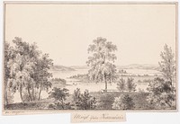 Kauniainen manor in nokia, original drawing for finland depicted in drawings, 1847 by Magnus von Wright