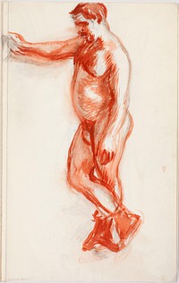 Seisova alaston mies, luonnos, 1902 - 1909part of a sketchbook by Magnus Enckell