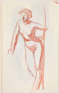 Seisova alaston malli, luonnos, 1902 - 1909part of a sketchbook by Magnus Enckell