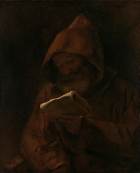 Monk reading, 1661 by Rembrandt van Rijn